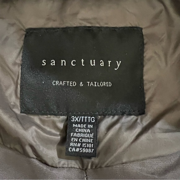 Sanctuary Hooded Quilt Mixed Media Jacket Size 3x NWOT - Picture 11 of 11